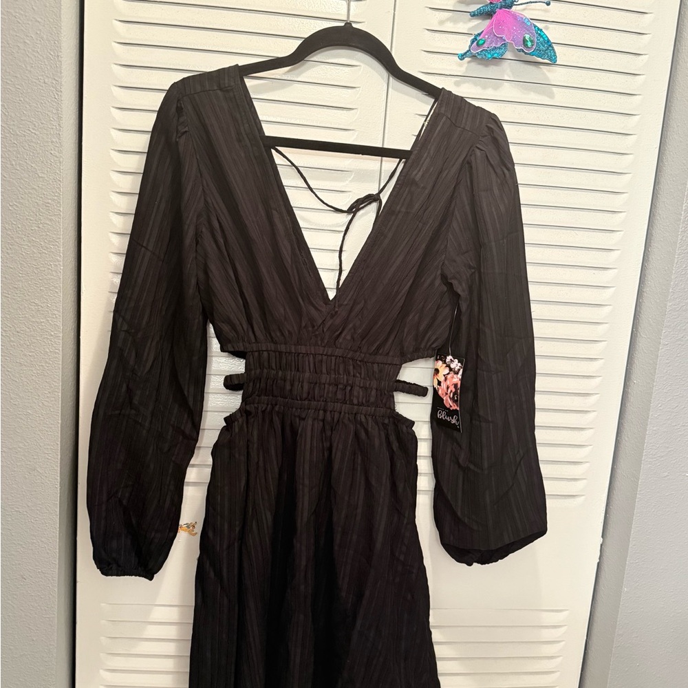 Elegant Black Long Sleeve Dress